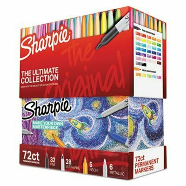 Sanford Sharpie, PERMANENT MARKERS ULTIMATE COLLECTION, ASSORTED TIPS, 72 ASSORTED COLORS 1983254